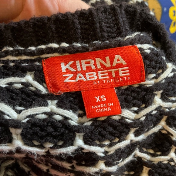 Kirna Zabete at Target Chunky Black & White Textured Knit Sweater Women’s XS - Picture 4 of 7
